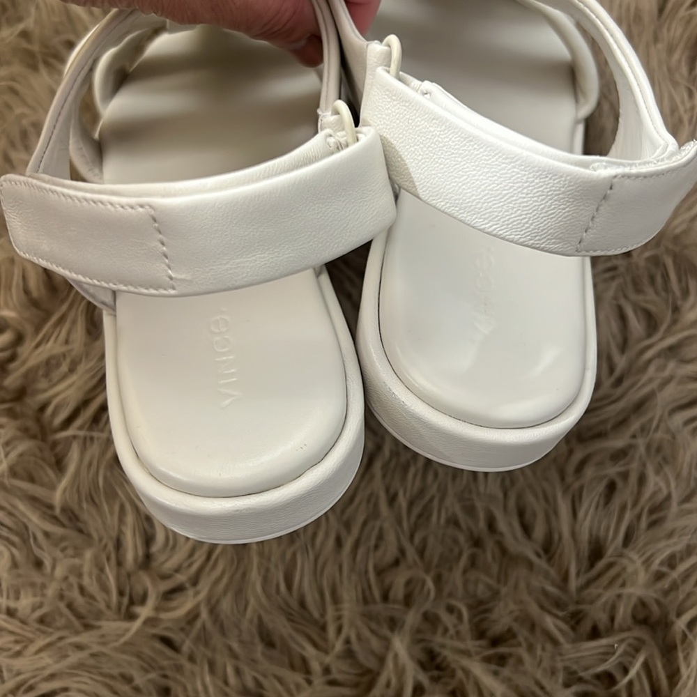 Vince Rava Leather Fisherman White Strappy Sandals 9.5 - Picture 13 of 13